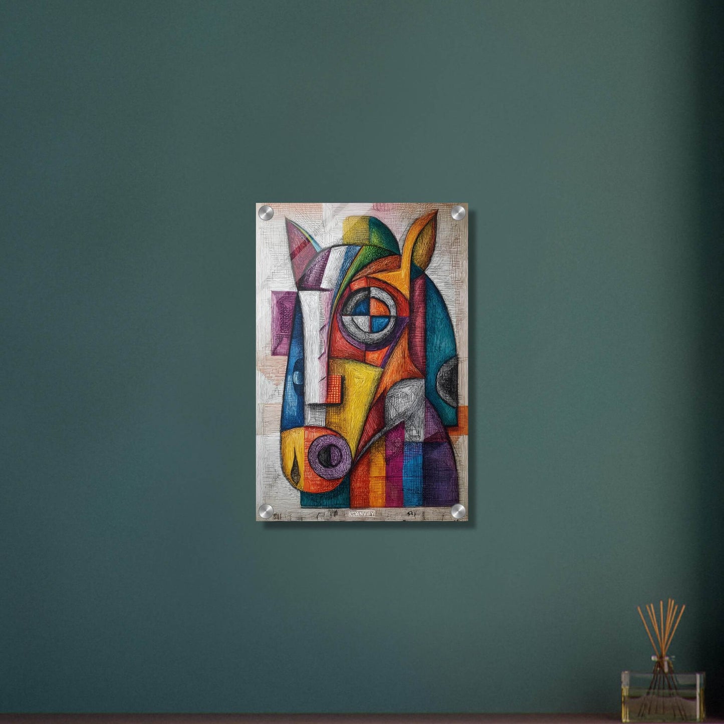 Abstract Cubist Horse Painting