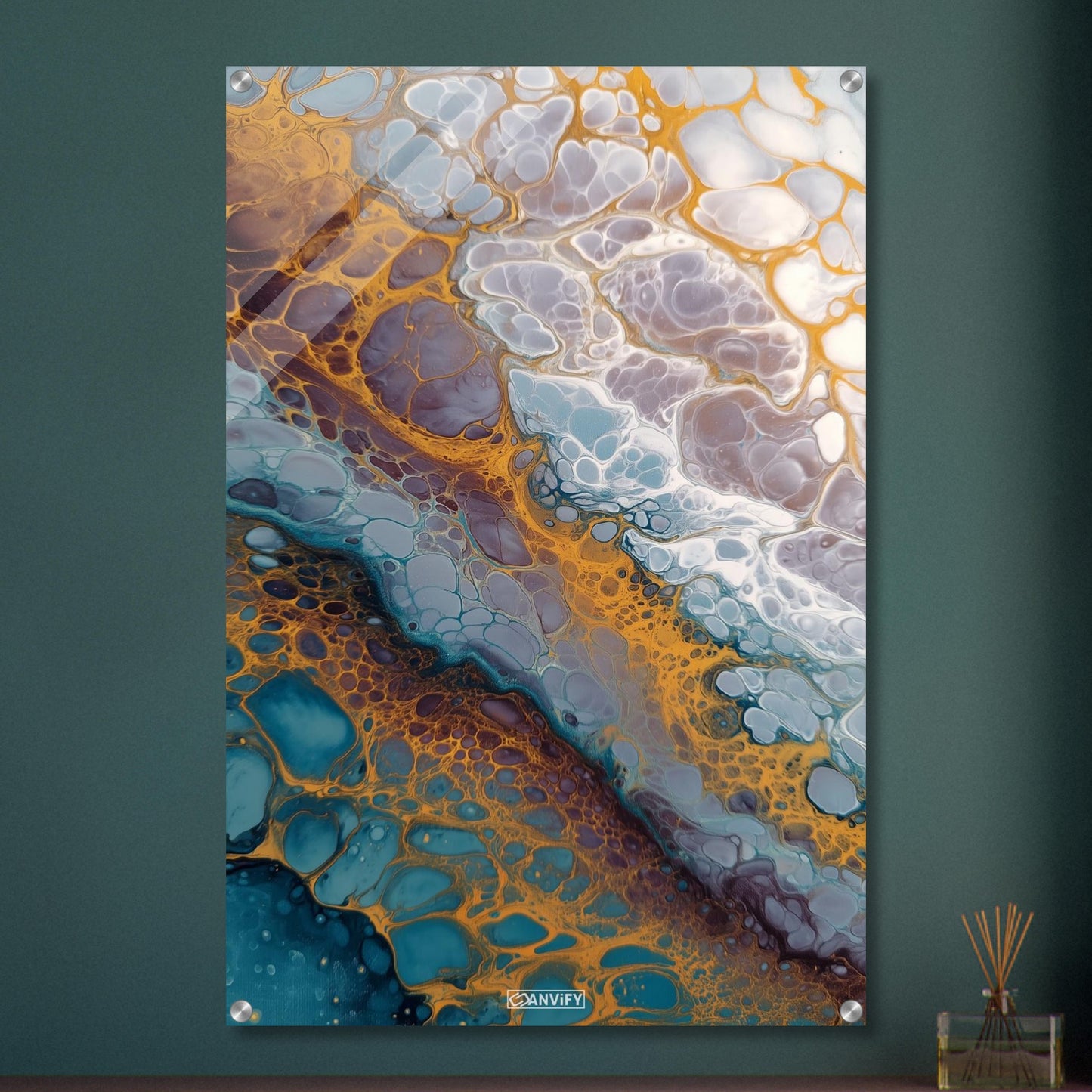 Fluid Art White Bubbles