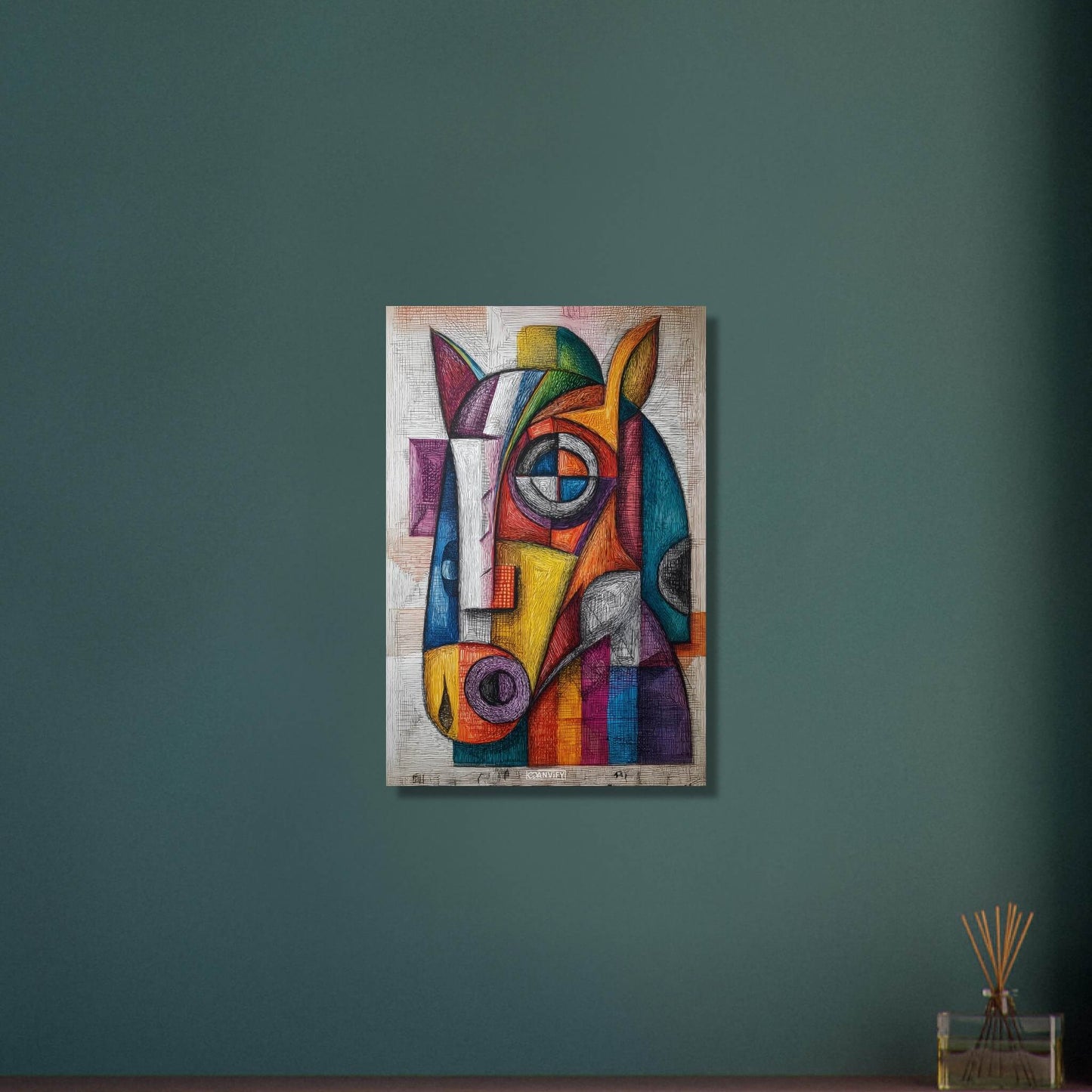 Abstract Cubist Horse Painting
