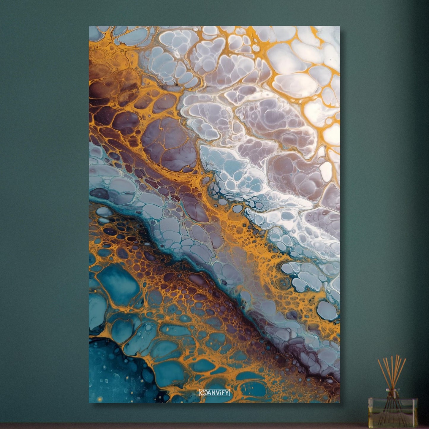 Fluid Art White Bubbles