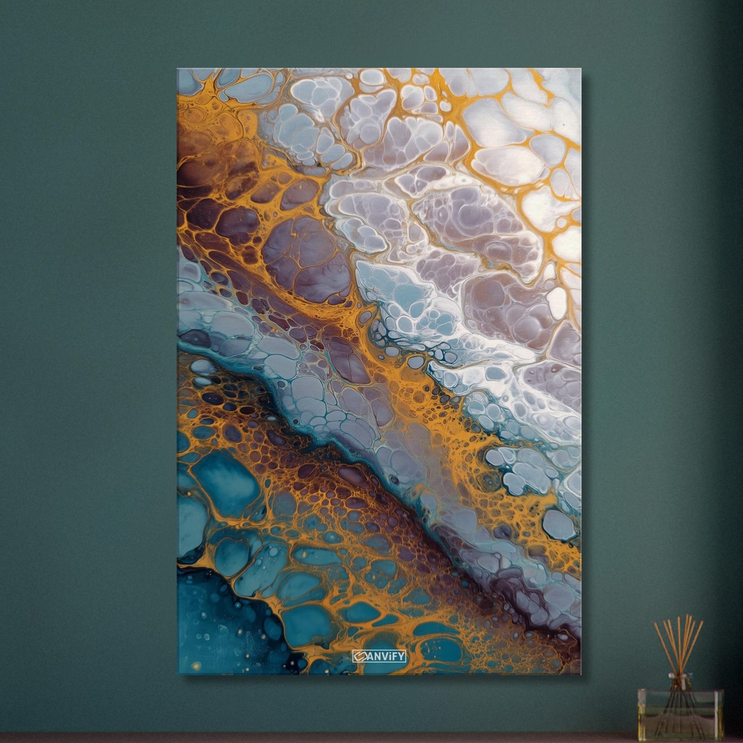 Fluid Art White Bubbles