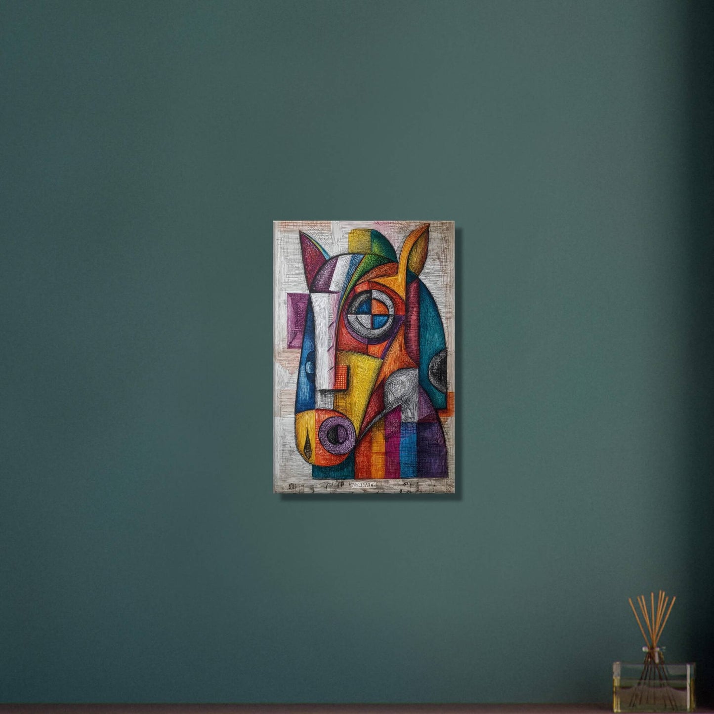 Abstract Cubist Horse Painting