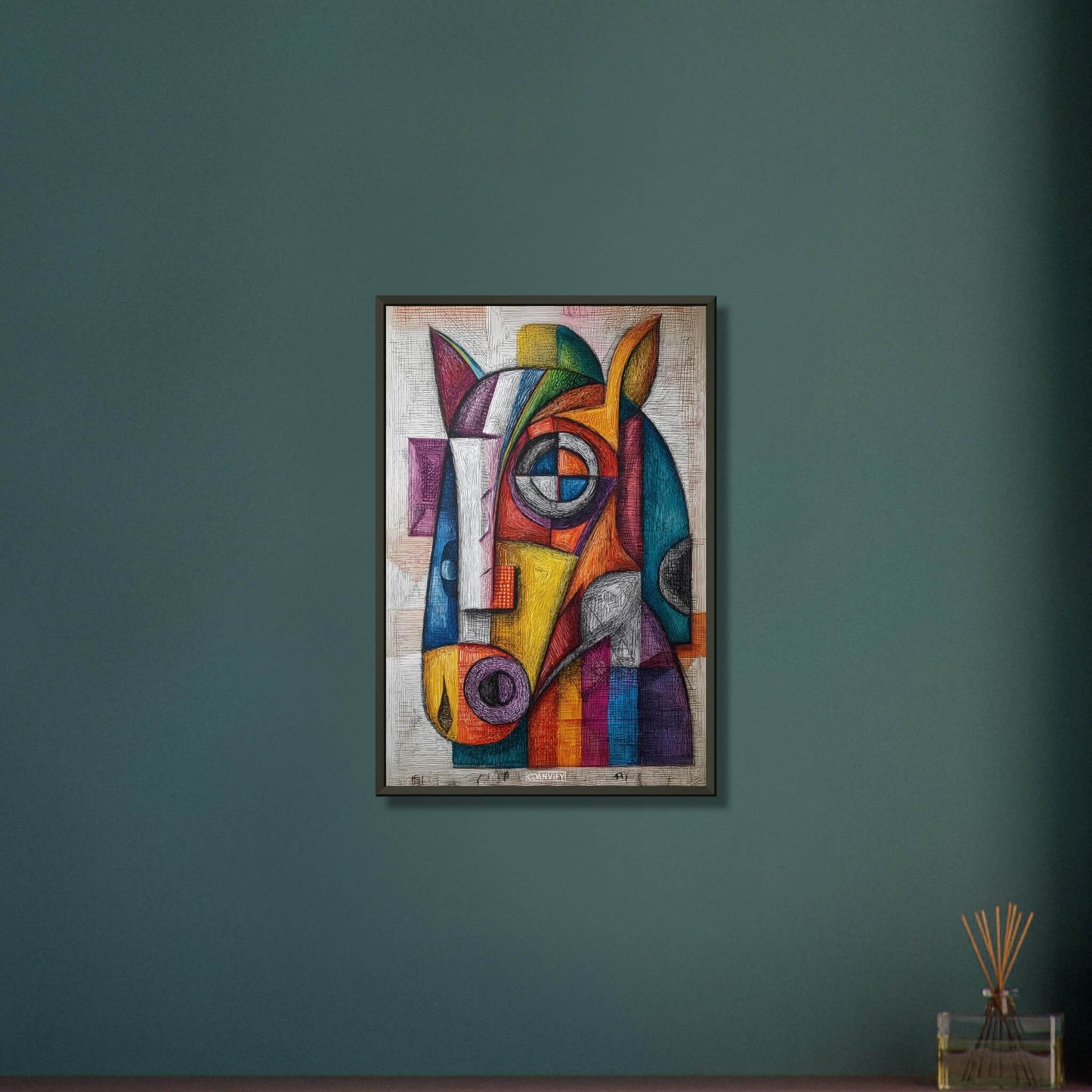 Abstract Cubist Horse Painting