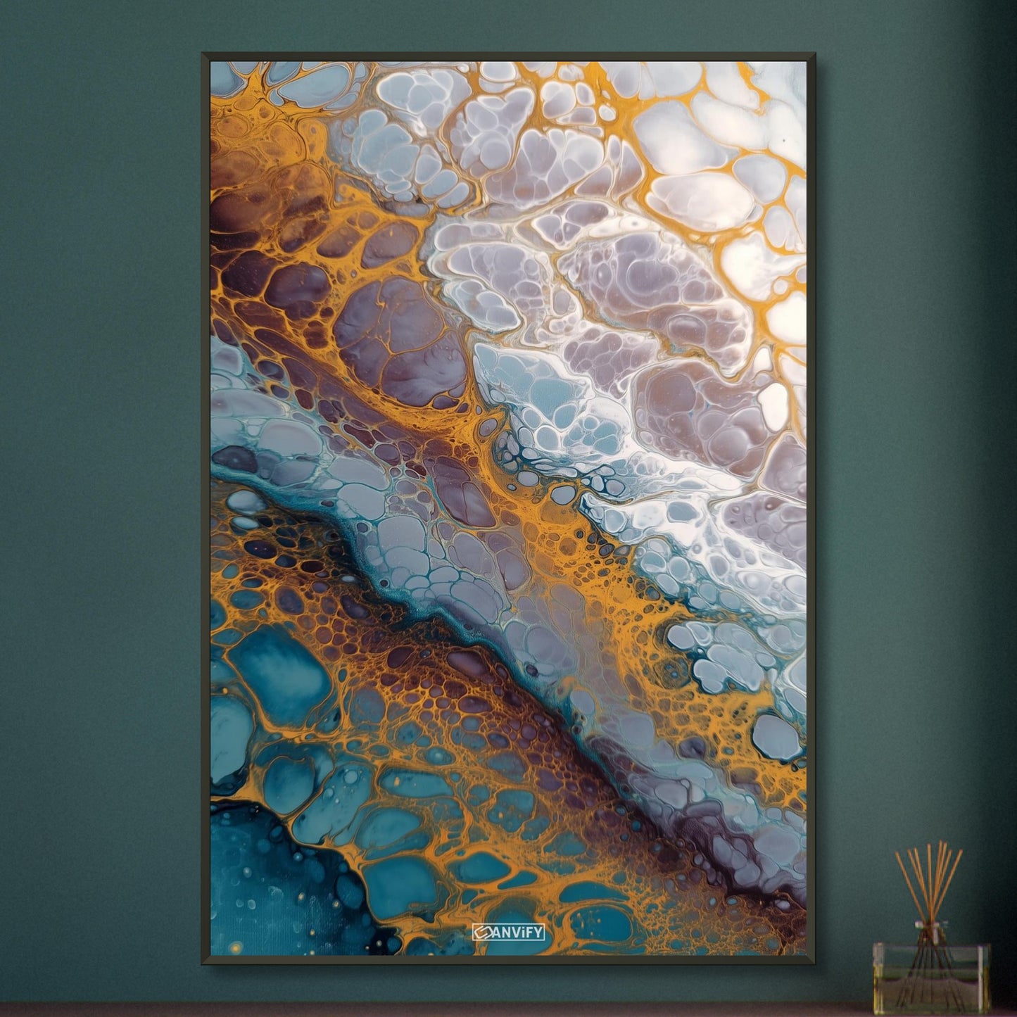 Fluid Art White Bubbles