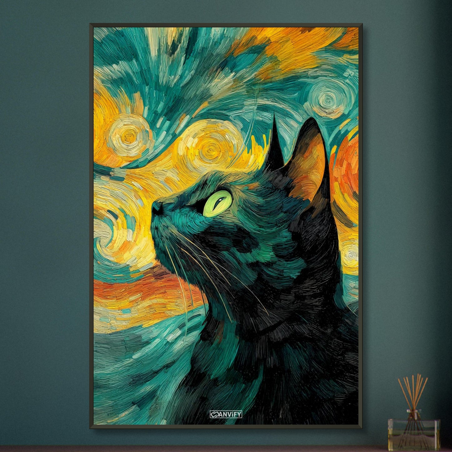 Black Cat Painting
