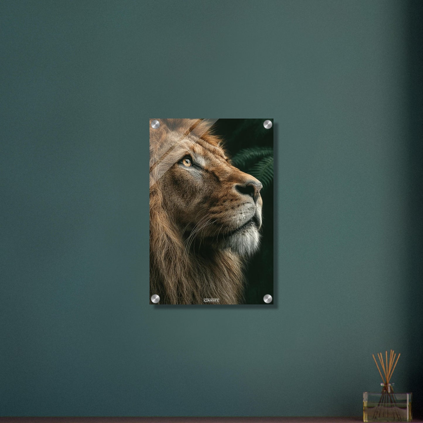 Löwe Portrait auf einem Acrylbild