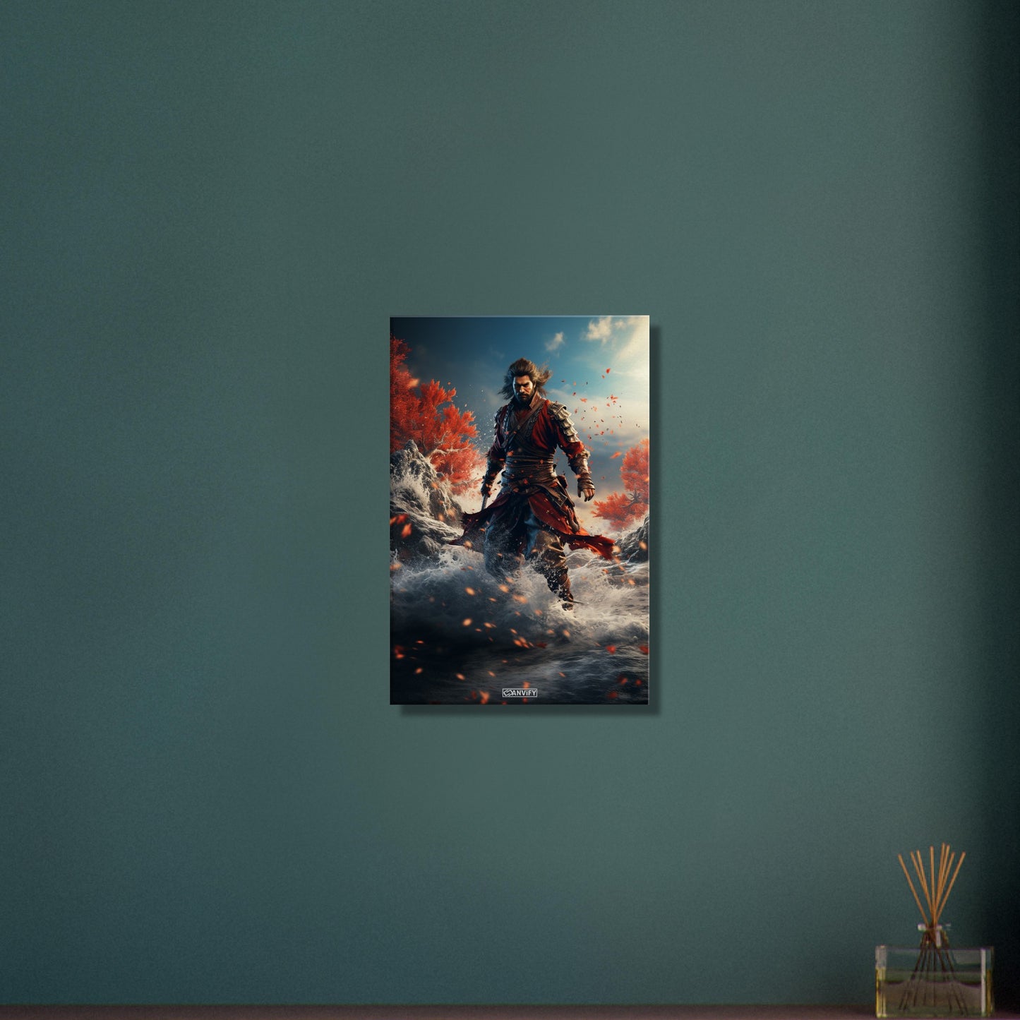Wasser-Assassine aus Mortal Kombat auf einer Leinwand