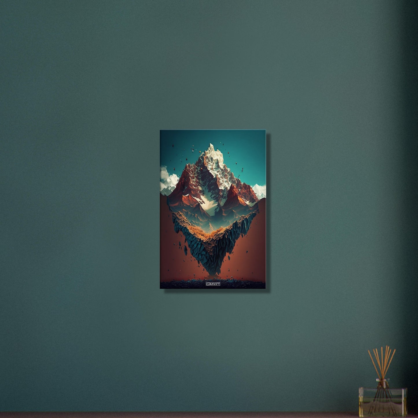 Schwebender Himalaya auf einer Leinwand