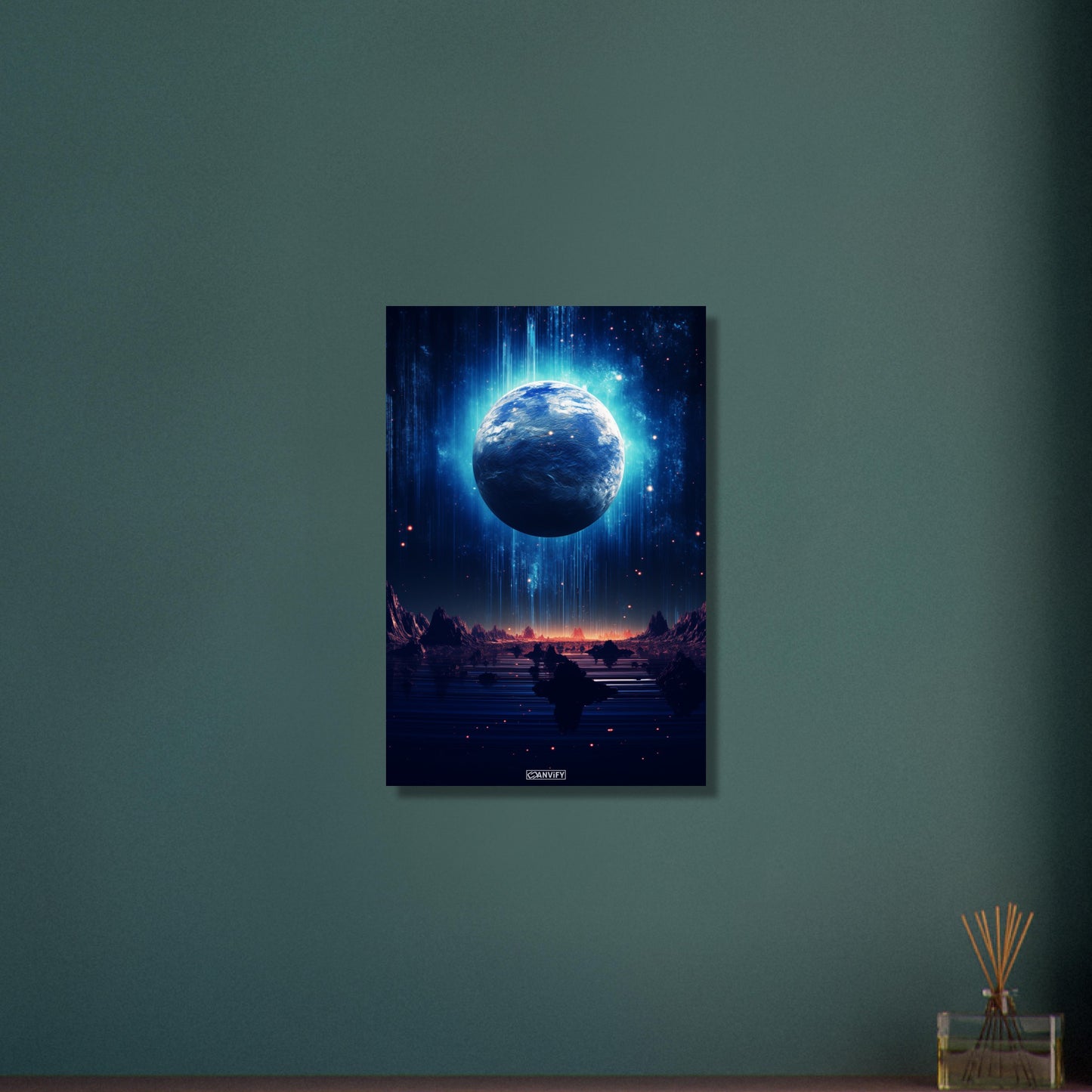Blick durch das Hubble-Weltraumteleskop auf den glühenden Exoplaneten HD 189733b in seiner frühen Entstehungsphase auf Aluminium