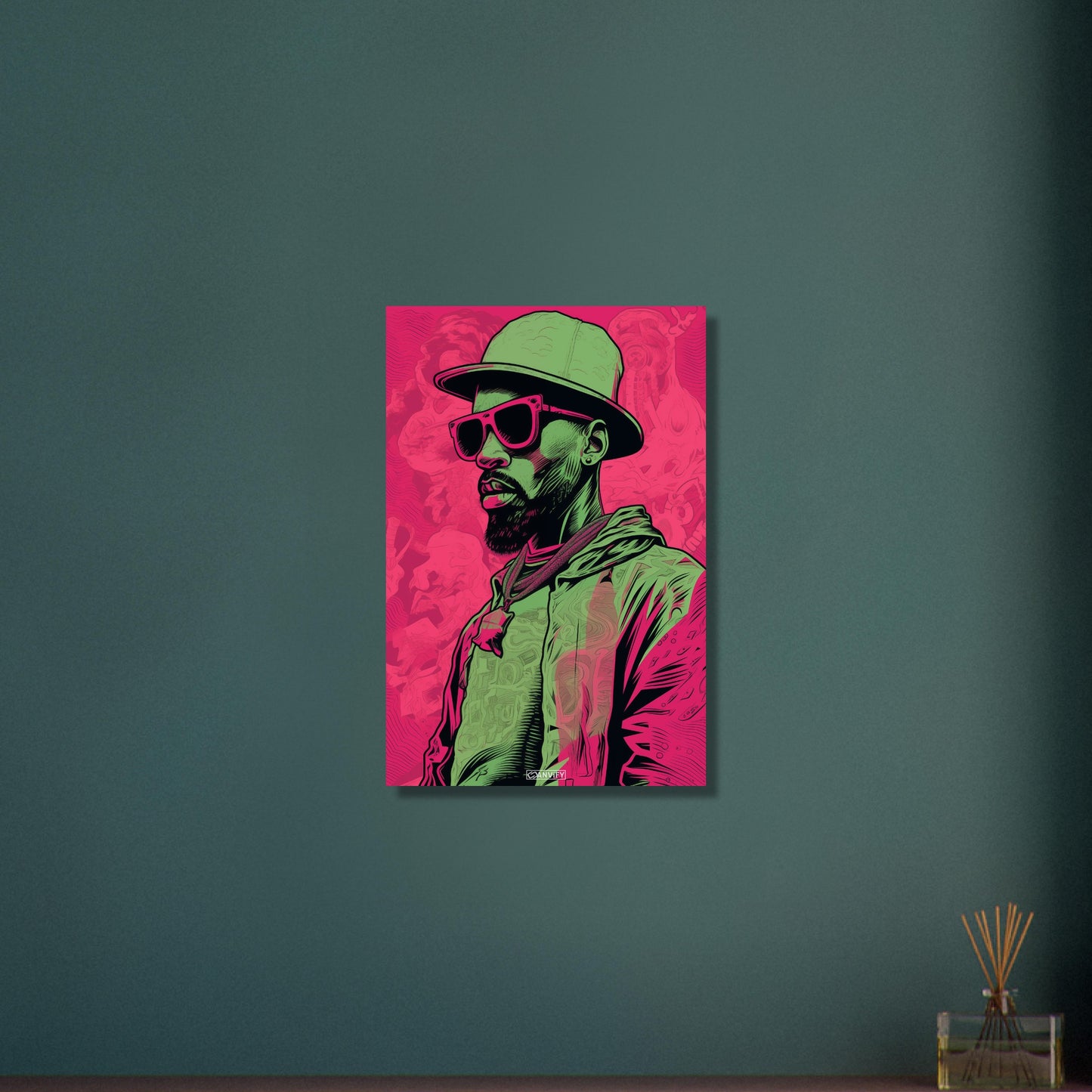 Hip Hop Künstler im Pop Art Stil auf Aluminium