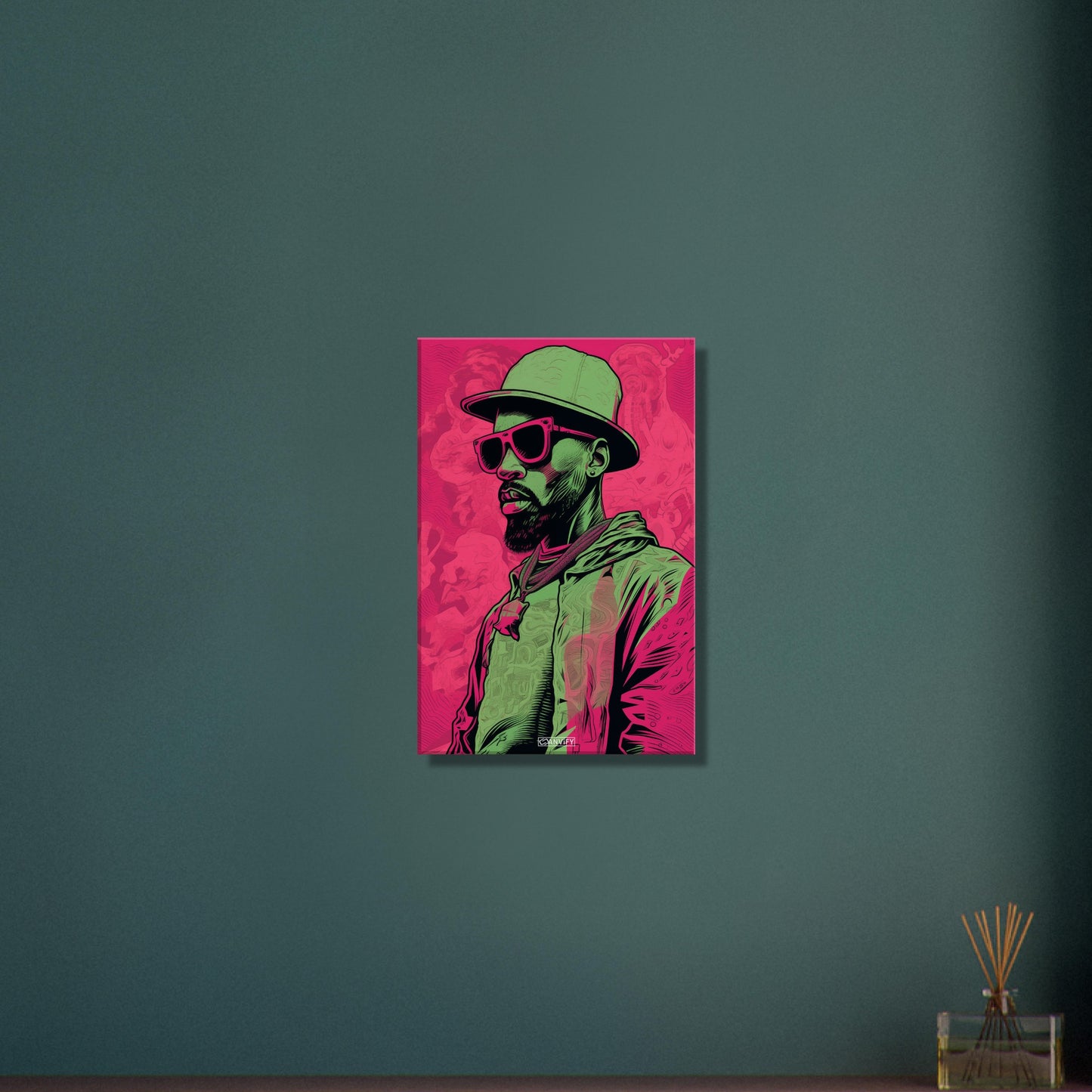 Hip Hop Künstler im Pop Art Stil auf einer Leinwand