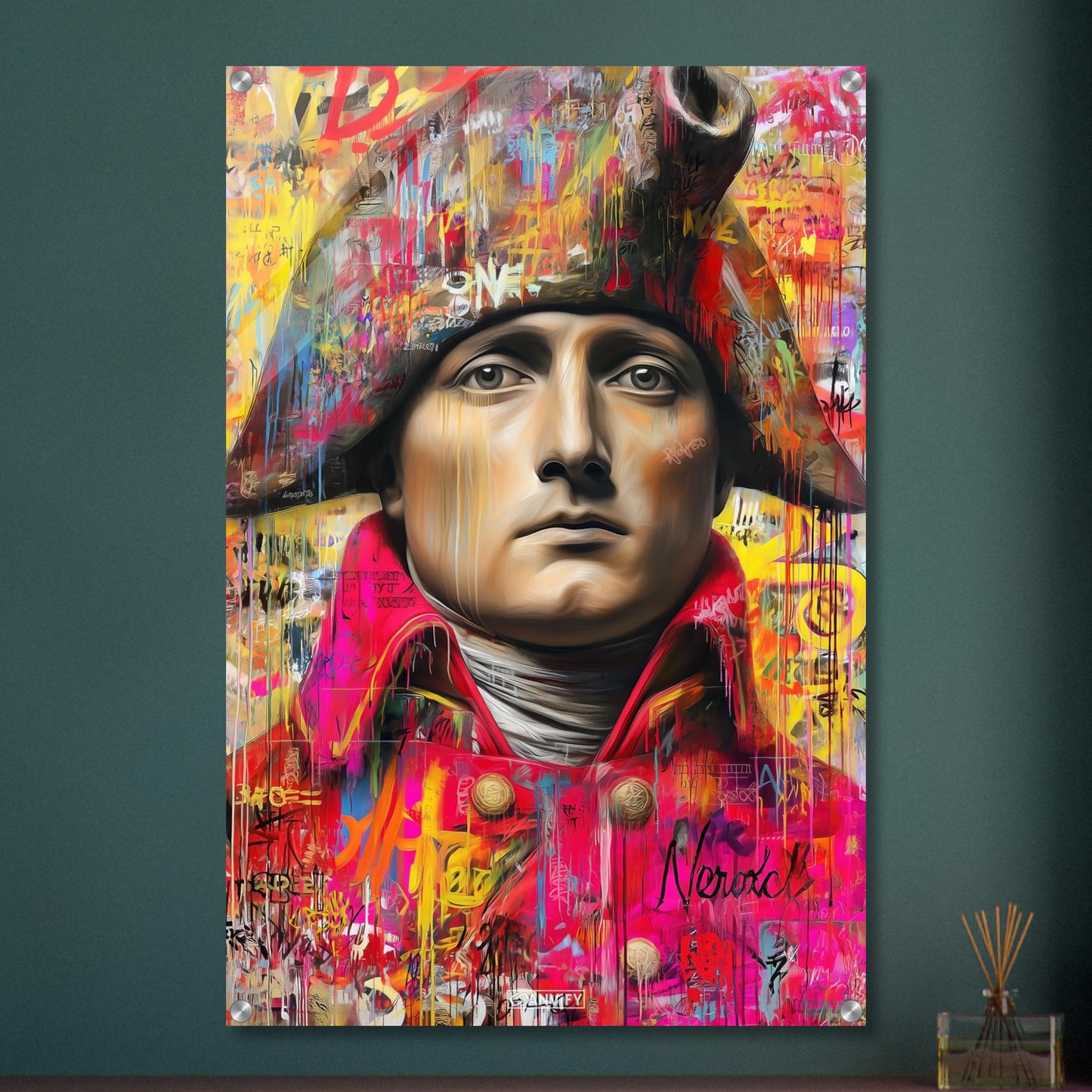 Napoleon im Pop Art Stil auf einem Acrylbild