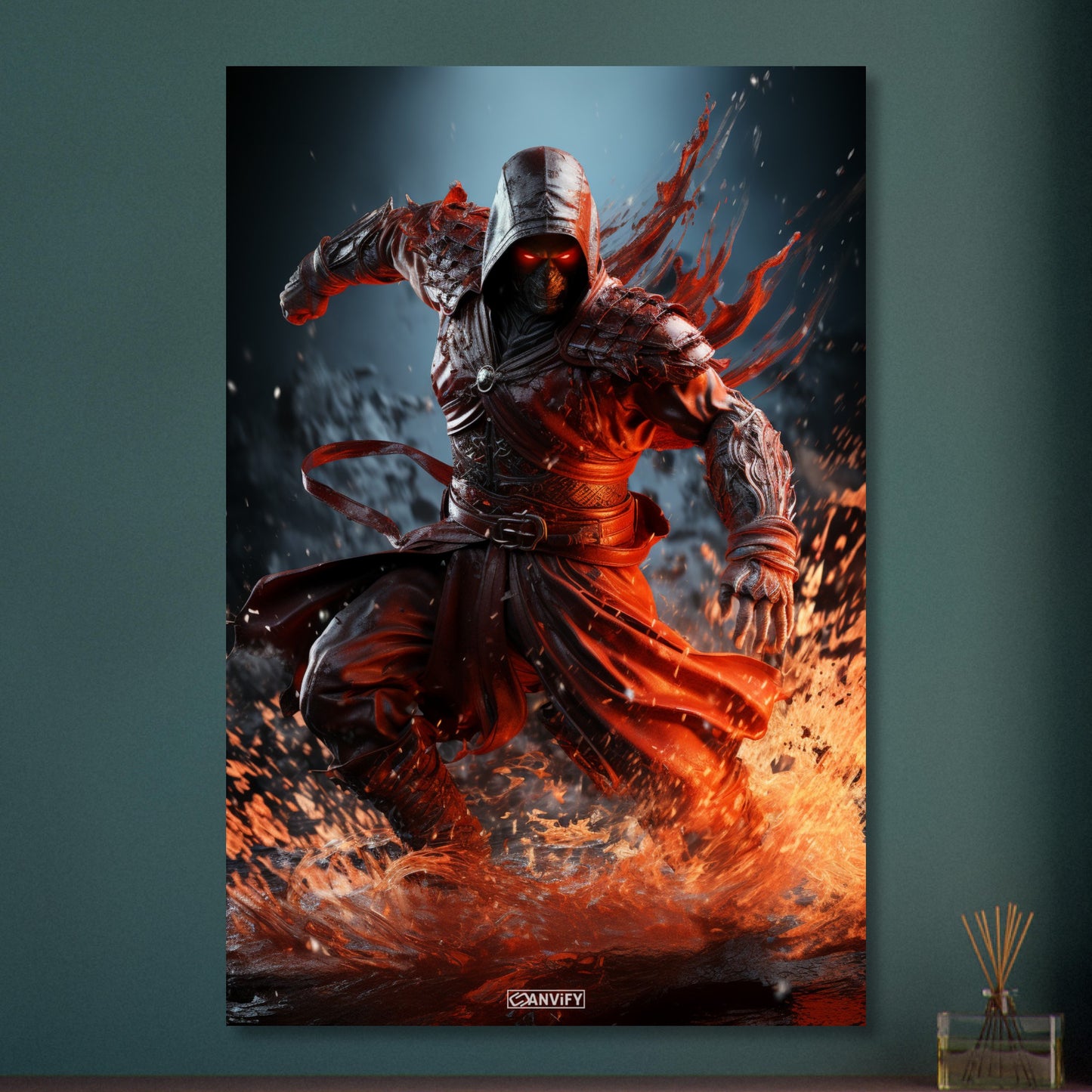 Wasser-Assassine aus Assassin's Creed auf Aluminium