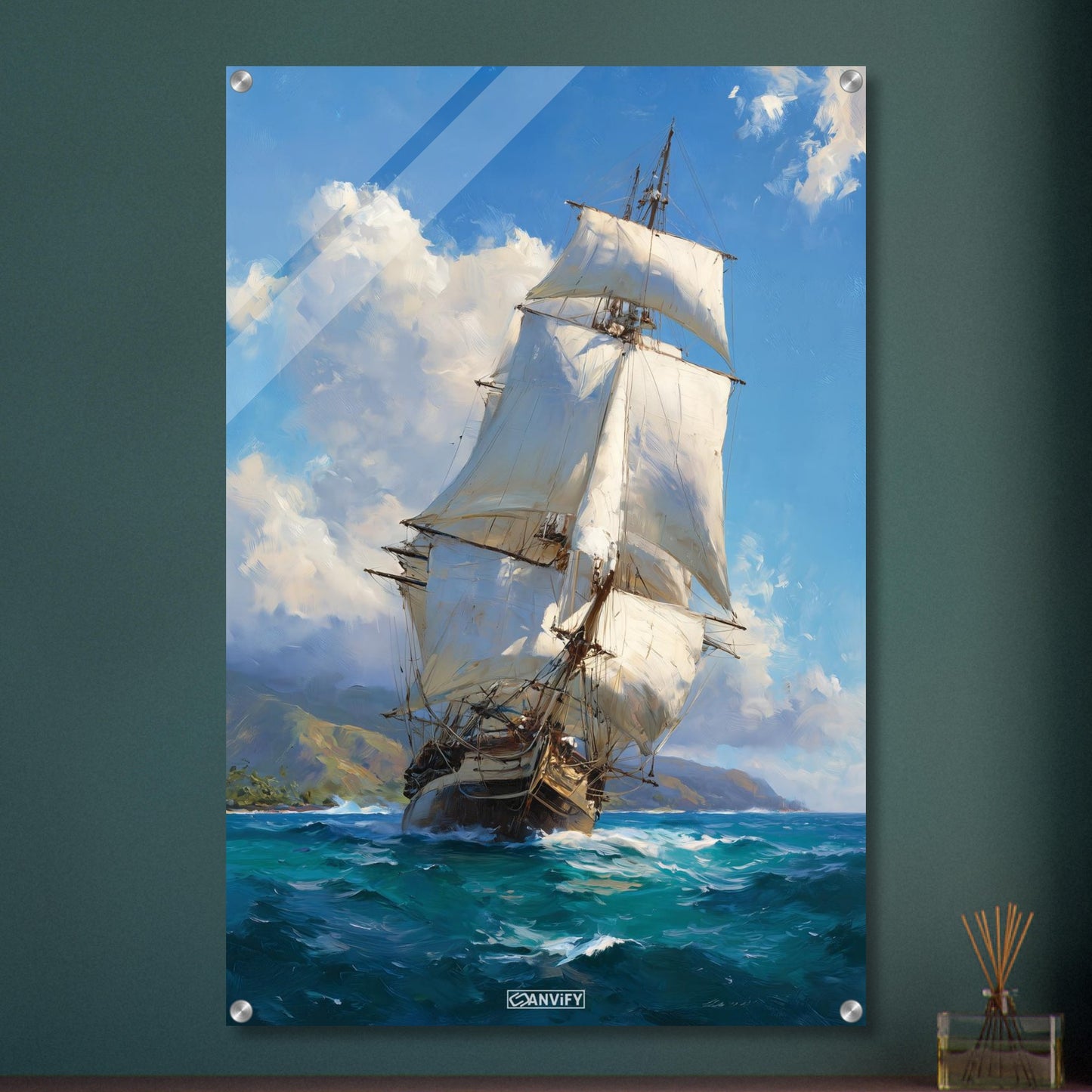 Segelschiff auf dem Meer auf einem Acrylbild