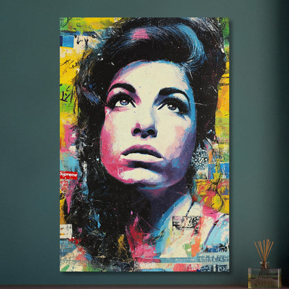 Amy Winehouse im Pop Art Stil auf Aluminium
