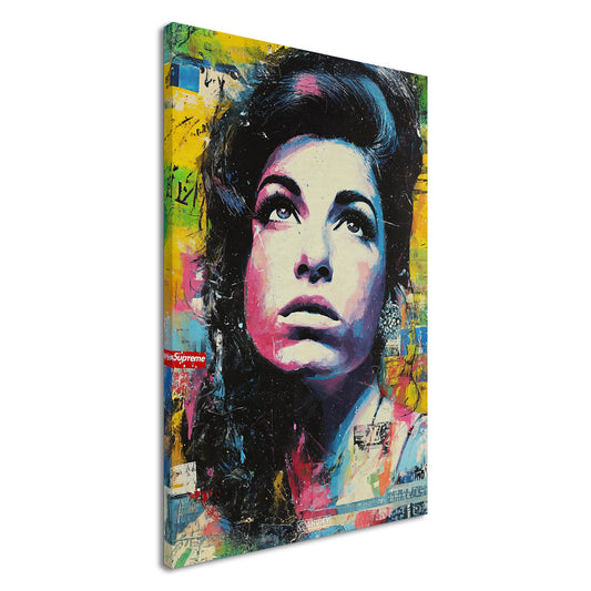 Amy Winehouse im Pop Art Stil auf einer Leinwand