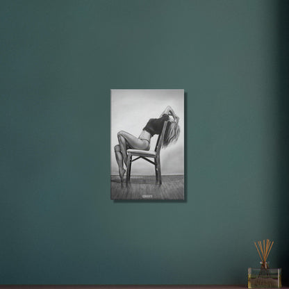 Sexy ästhetisch gezeichnete Frau auf einer Leinwand