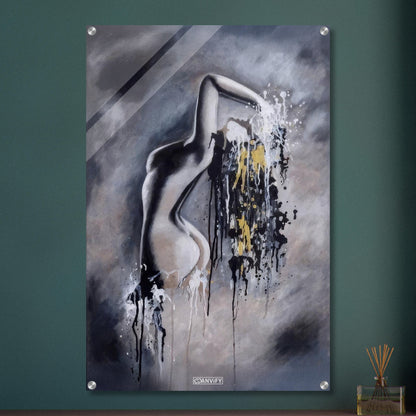 Ästhetisch gemalte Frau auf einem Acrylbild