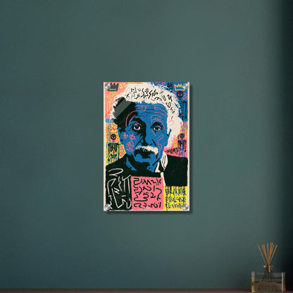 Albert Einstein Portrait im Pop Art Stil von Andy Warhol auf einem Acrylbild