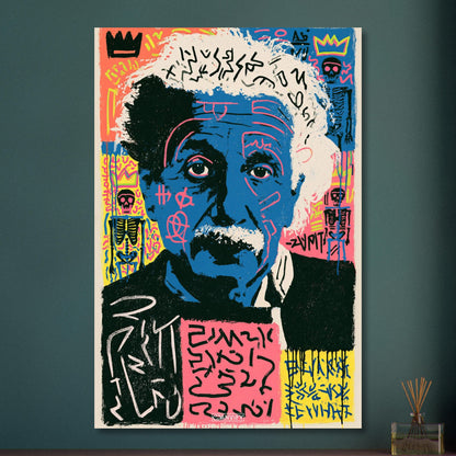 Albert Einstein Portrait im Pop Art Stil von Andy Warhol auf Aluminium