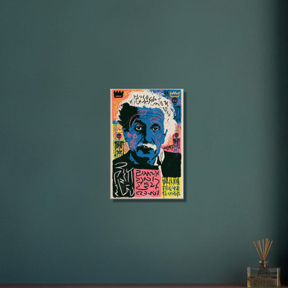 Albert Einstein Portrait im Pop Art Stil von Andy Warhol auf einer Leinwand