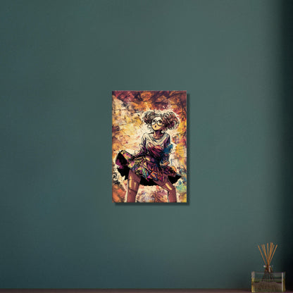 Tanzendes Anime Mädchen im Modern Art Stil auf einer Leinwand