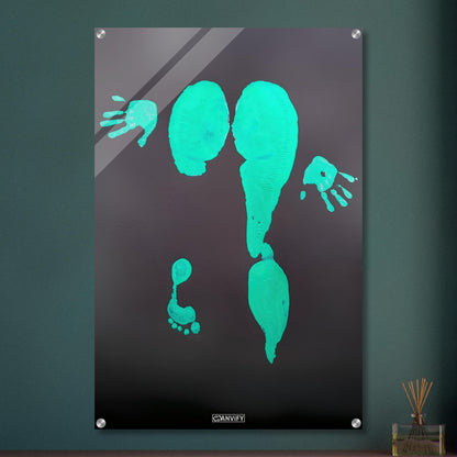 Künstlerische Frauenbeine gemalt in Acrylfarben auf einem Acrylbild