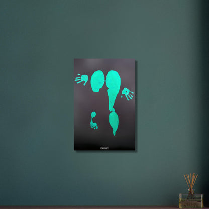 Künstlerische Frauenbeine gemalt in Acrylfarben auf Aluminium