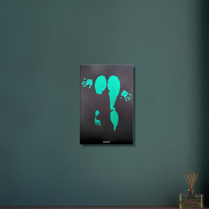 Künstlerische Frauenbeine gemalt in Acrylfarben auf einer Leinwand