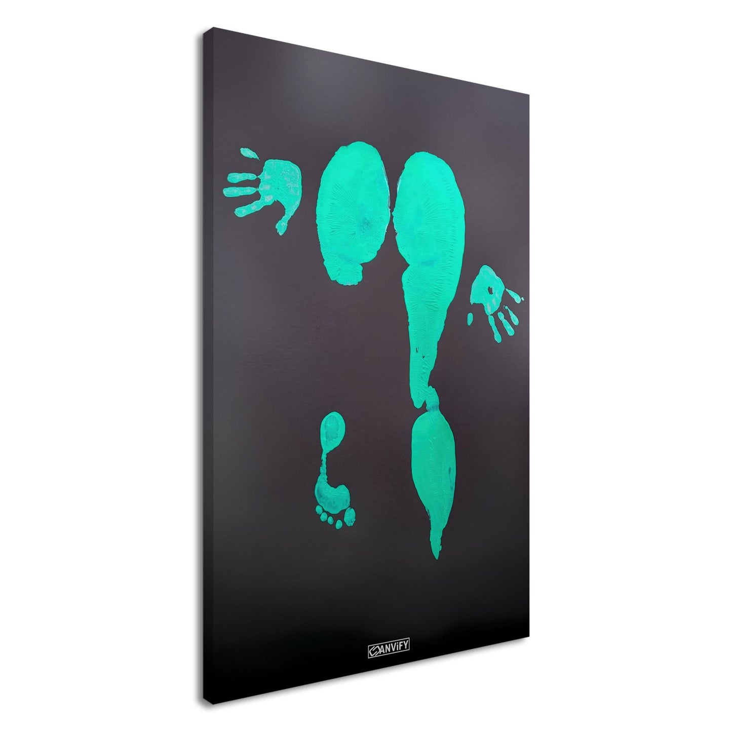 Künstlerische Frauenbeine gemalt in Acrylfarben auf einer Leinwand