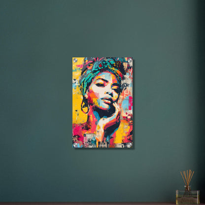 Wunderschöne afrikanische Frau im Pop Art Stil auf einem Acrylbild