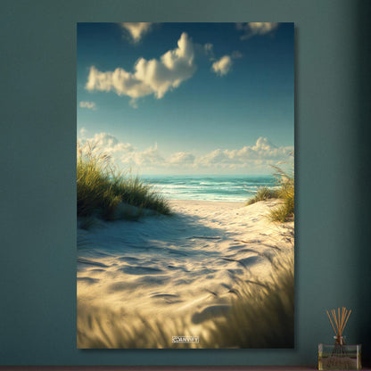 Wunderschöne Strandbucht mit türkisem Meer auf Aluminium