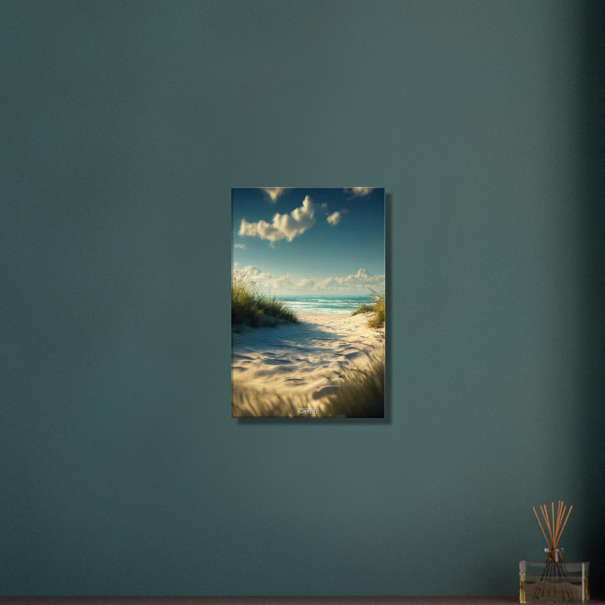 Wunderschöne Strandbucht mit türkisem Meer auf einer Leinwand