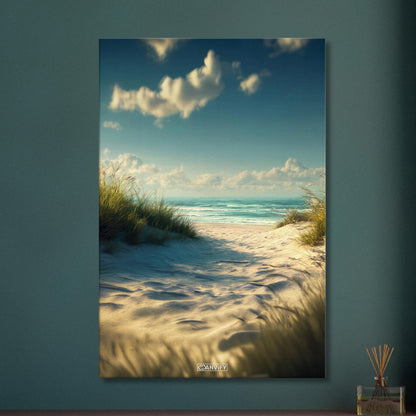 Wunderschöne Strandbucht mit türkisem Meer auf einer Leinwand