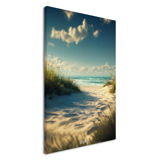 Wunderschöne Strandbucht mit türkisem Meer auf einer Leinwand