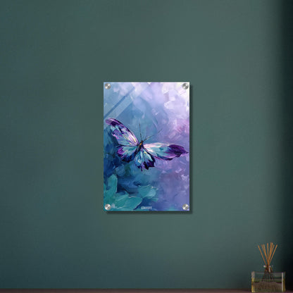 Bunter Schmetterling in Acrylfarben auf einem Acrylbild