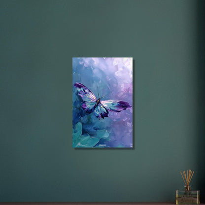 Bunter Schmetterling in Acrylfarben auf Aluminium