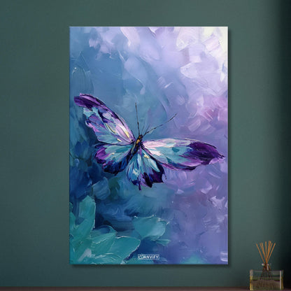 Bunter Schmetterling in Acrylfarben auf einer Leinwand