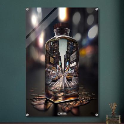 New York Broadway in Glas Bottle