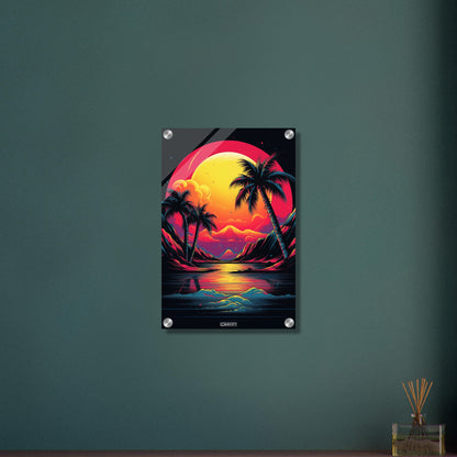 Retro Palmscape Sunset