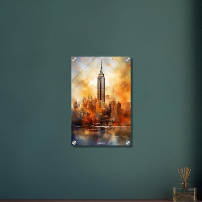 Watercolored Empire State Building