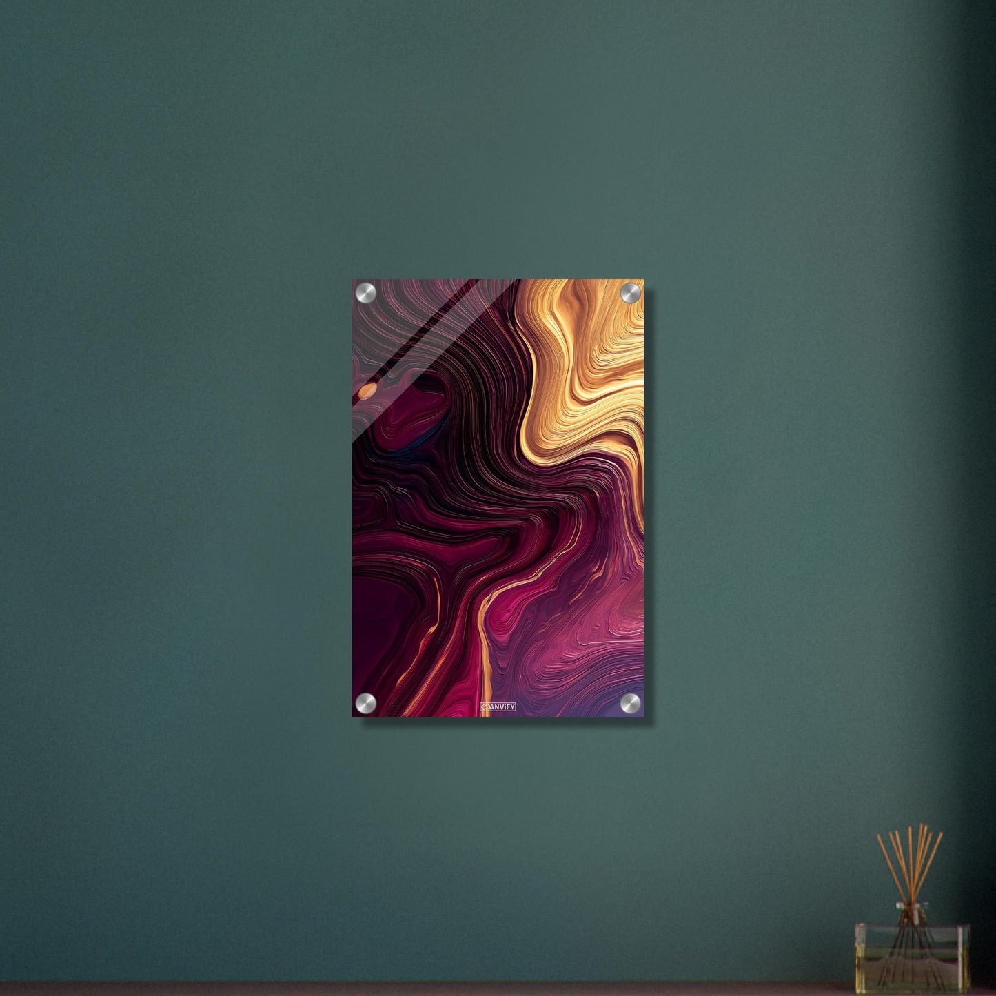 Fluid Art Magenta Curves