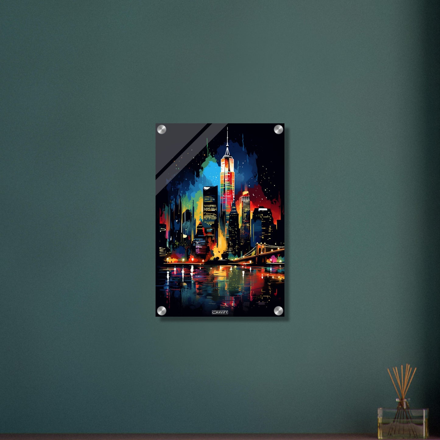 Splashed New York Skyline