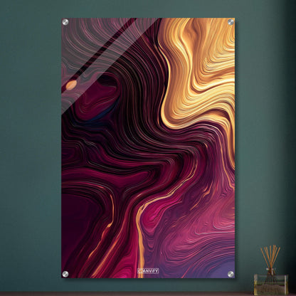 Fluid Art Magenta Curves