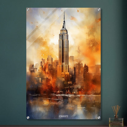 Watercolored Empire State Building