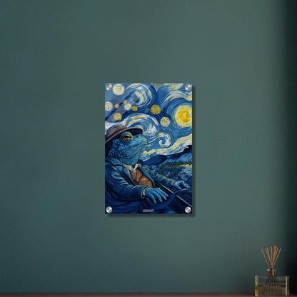 Blue Frog in the Starry Night