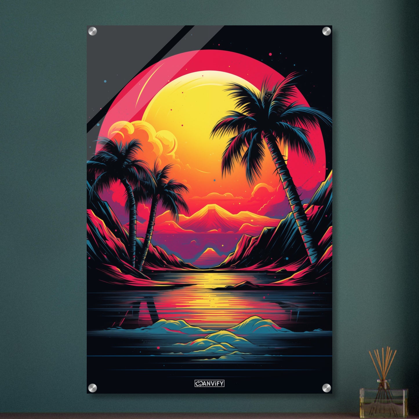 Retro Palmscape Sunset