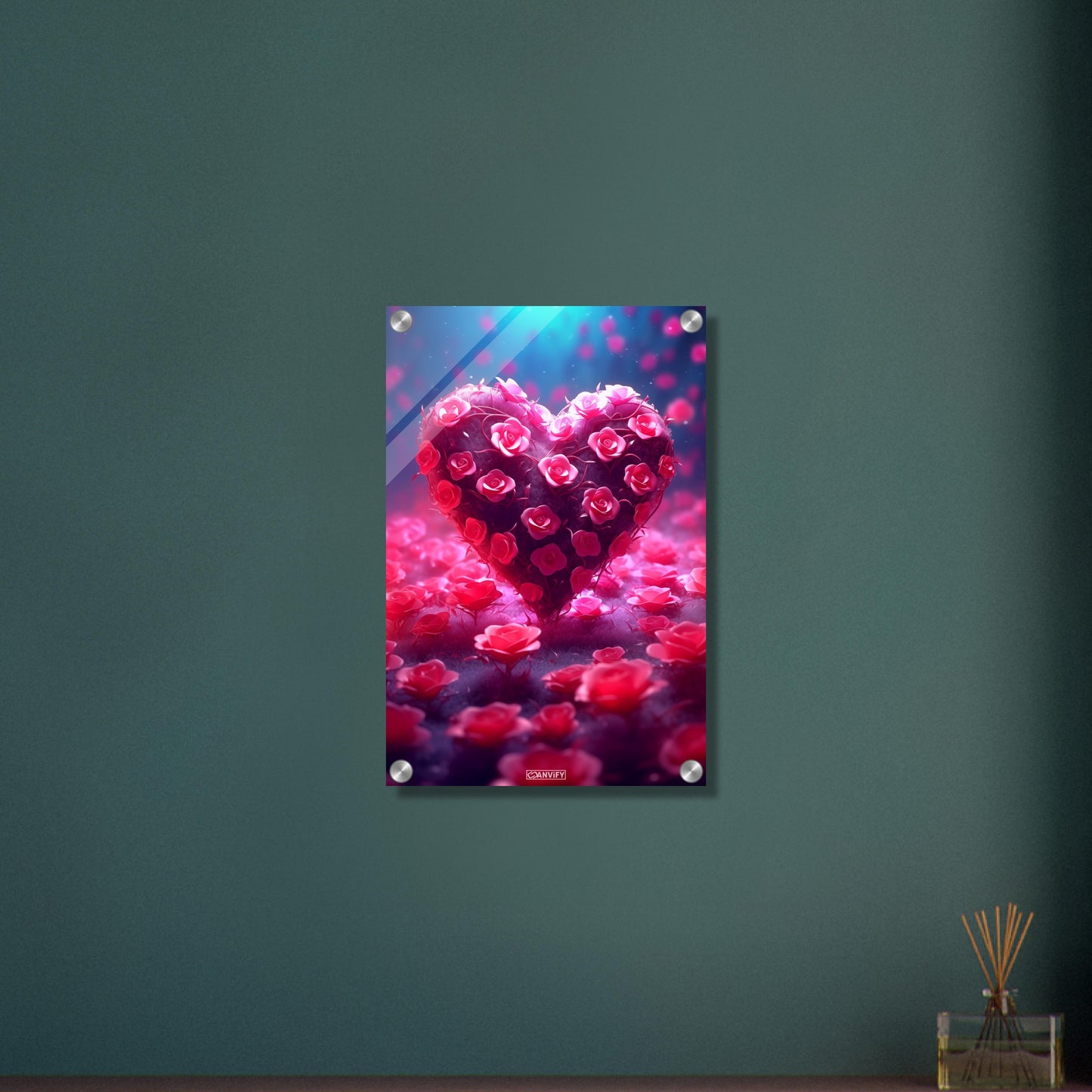 Pink Rose Bush Heart