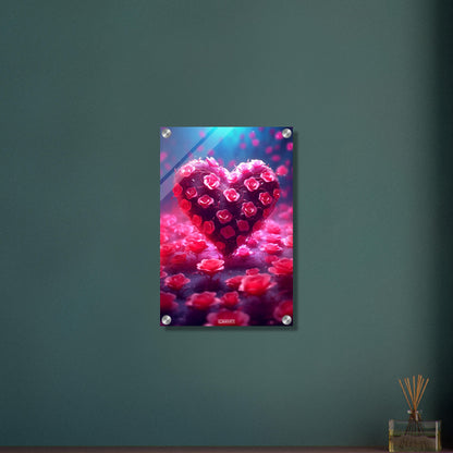 Pink Rose Bush Heart