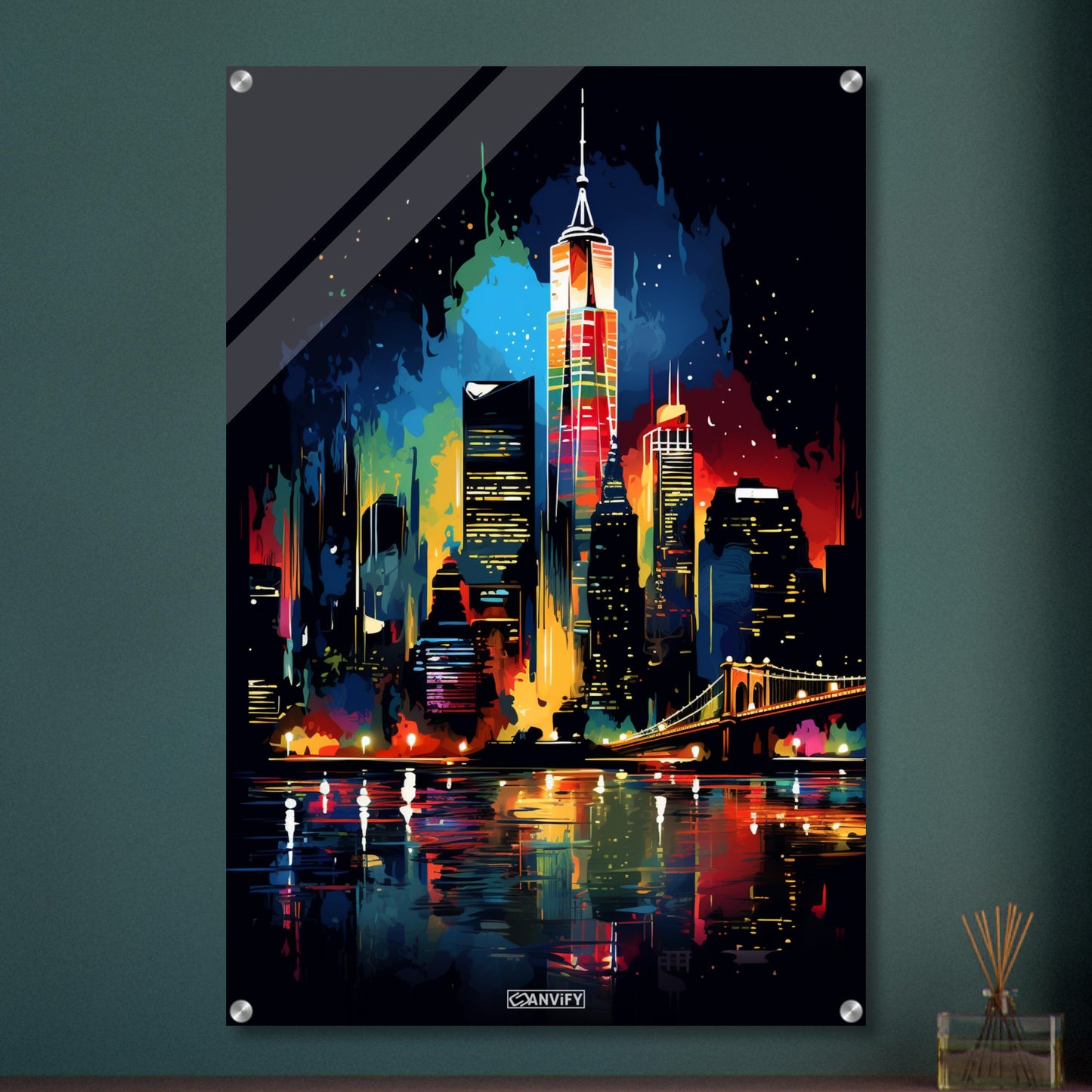 Splashed New York Skyline